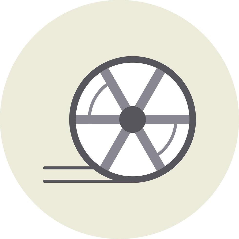 rueda plano circulo icono vector