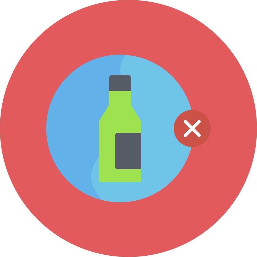 No Alcohol Flat Circle Icon vector