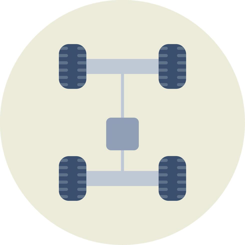 Axletree Flat Circle Icon vector