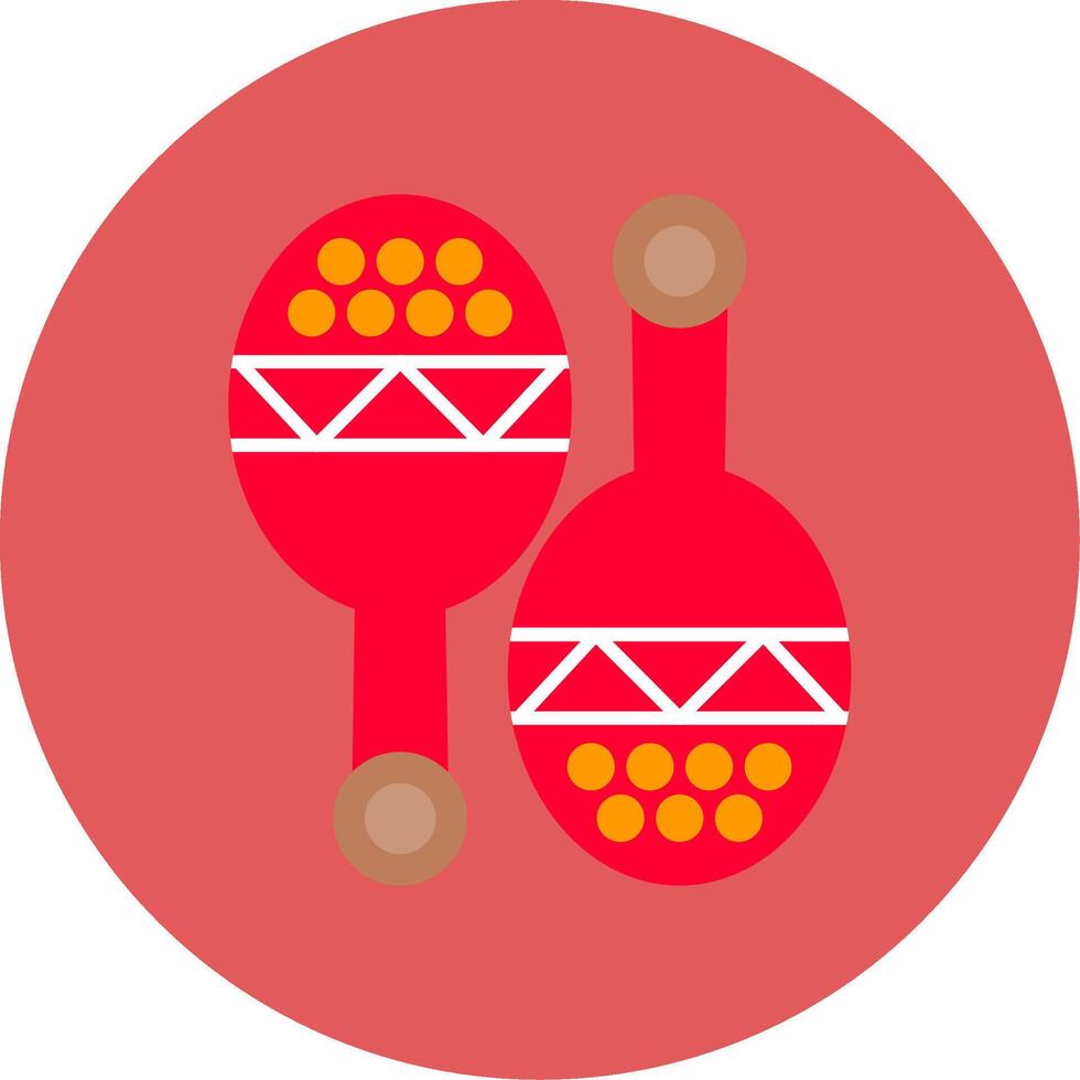 Maracas Flat Circle Icon vector