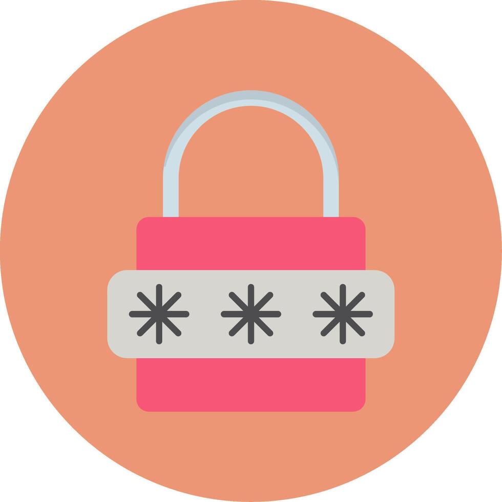 Password Flat Circle Icon vector