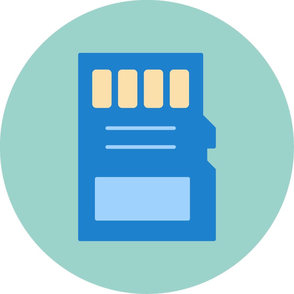Sd Card Flat Circle Icon vector