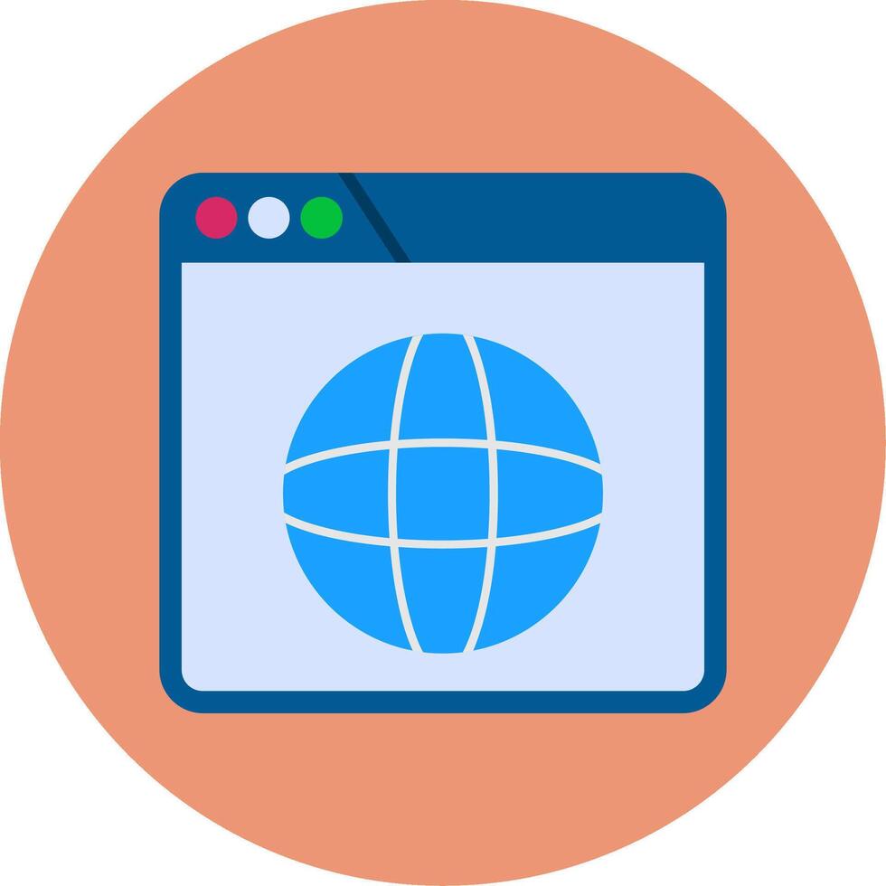 Website Flat Circle Icon vector