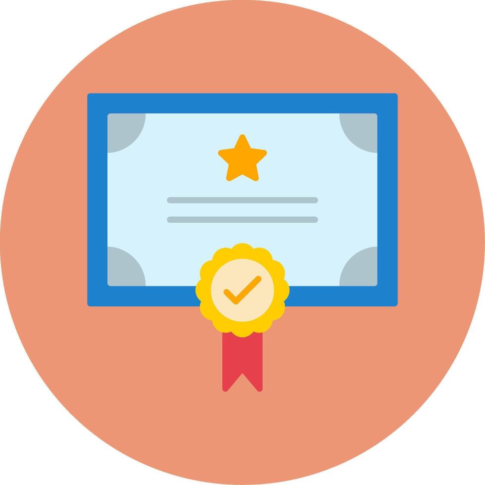 Qualify Flat Circle Icon vector