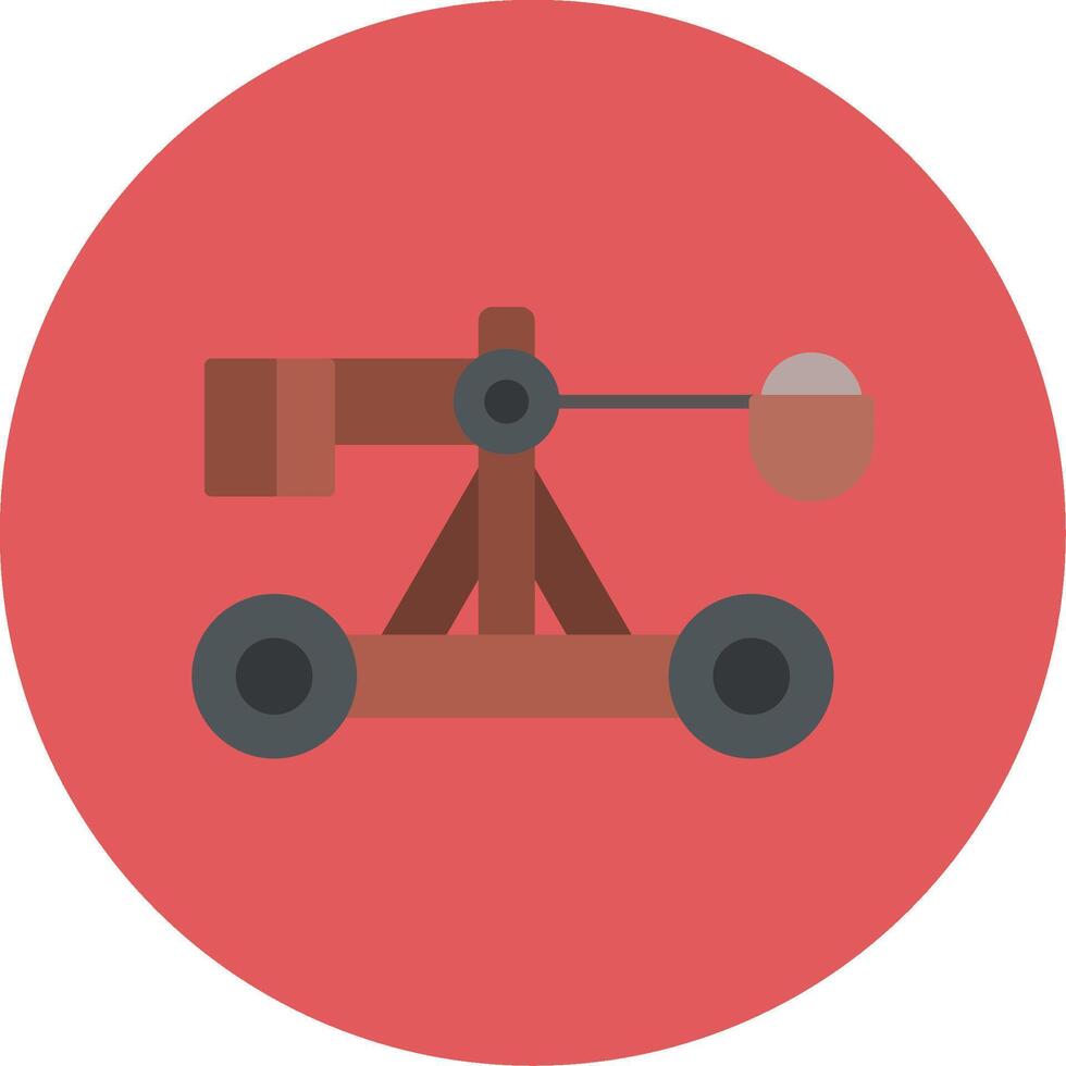 Catapult Flat Circle Icon vector