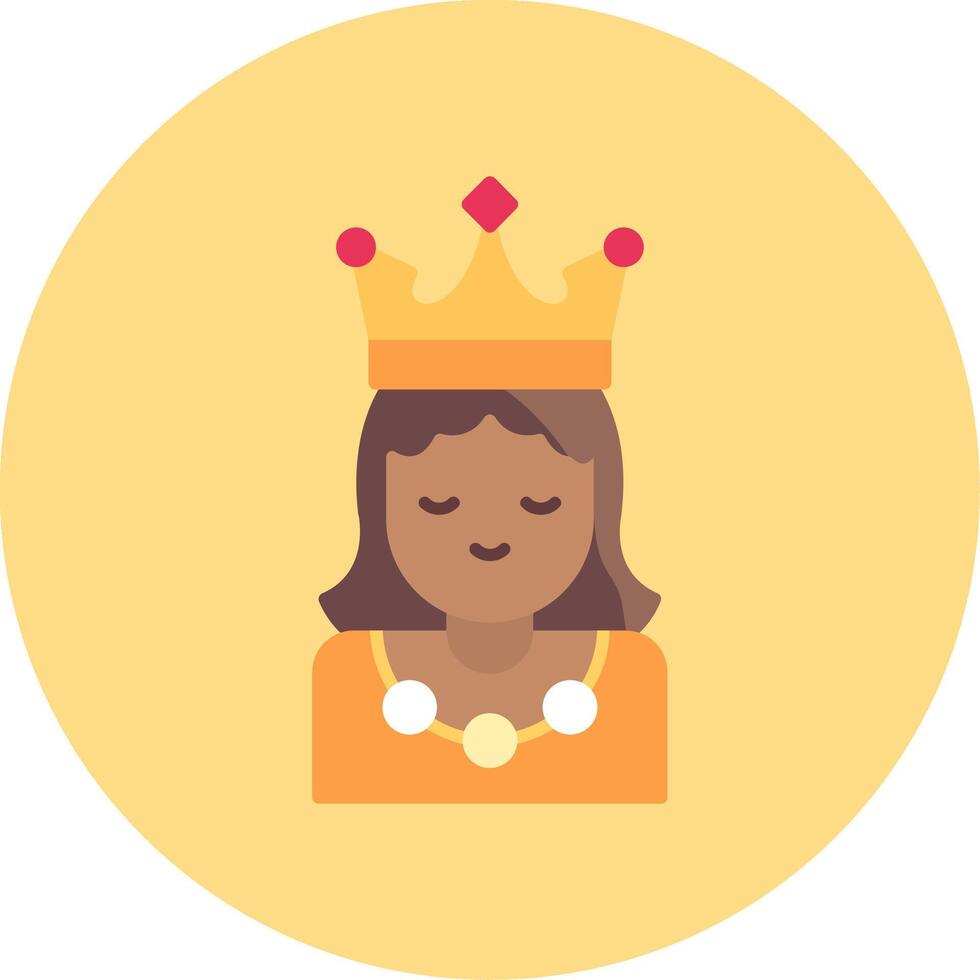 Princess Flat Circle Icon vector