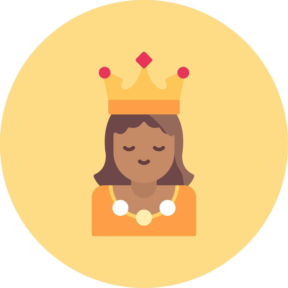 Princess Flat Circle Icon vector