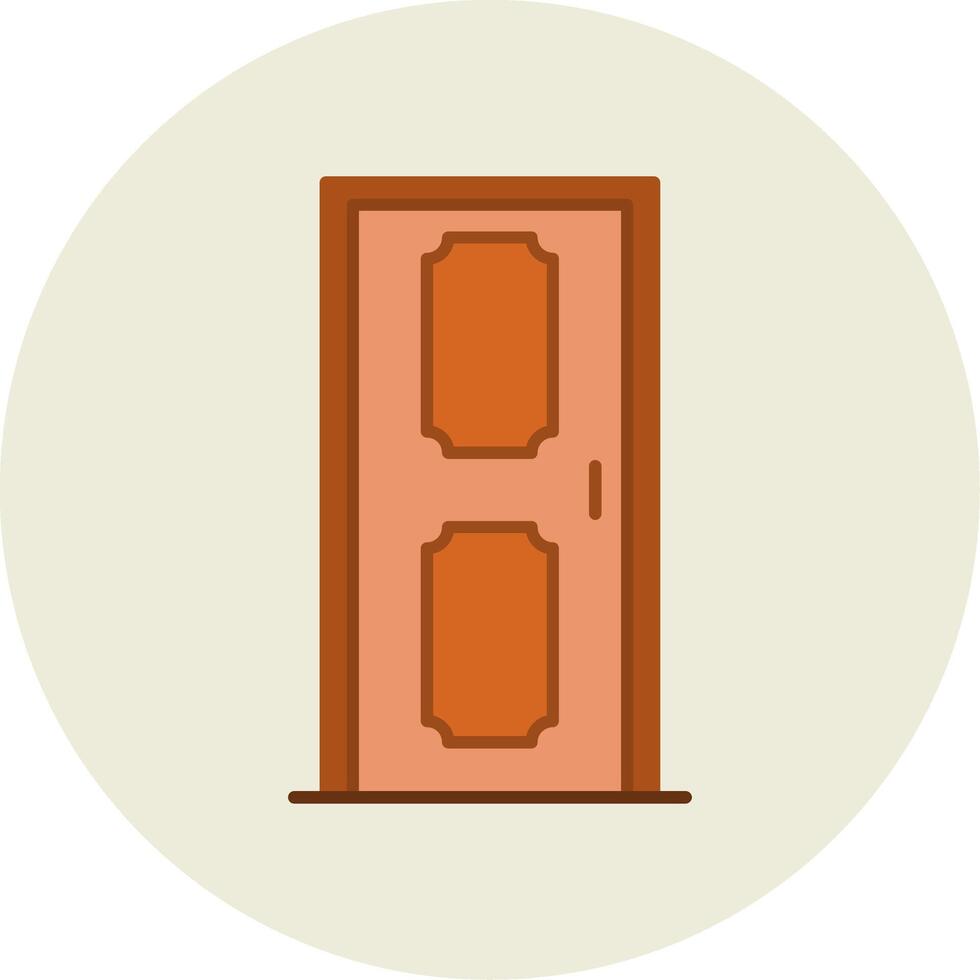 puerta plano circulo icono vector