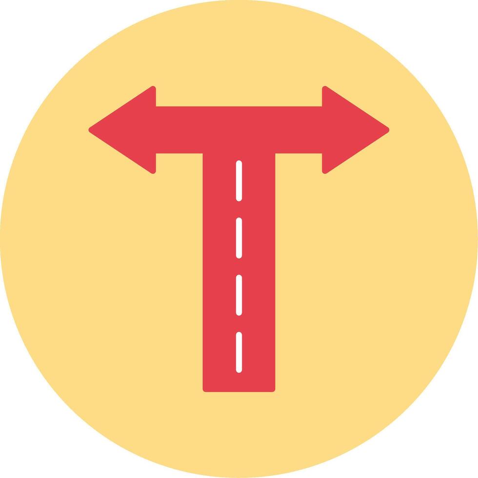 Crossroad Flat Circle Icon vector