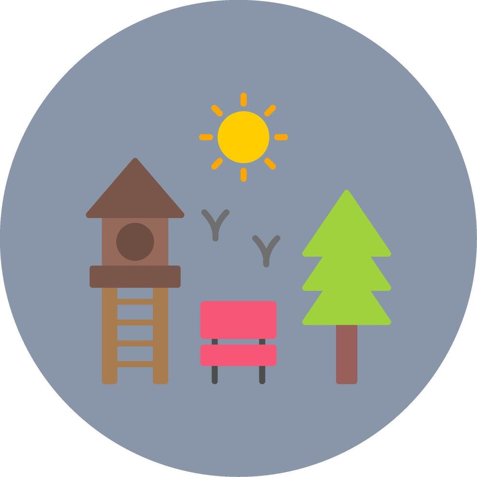Playground Flat Circle Icon vector