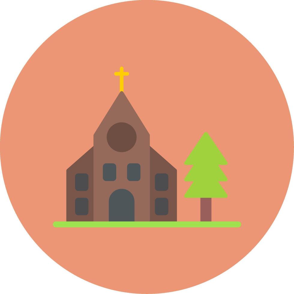 Iglesia plano circulo icono vector