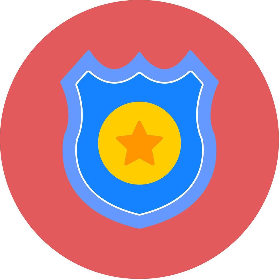 Police Badge Flat Circle Icon vector