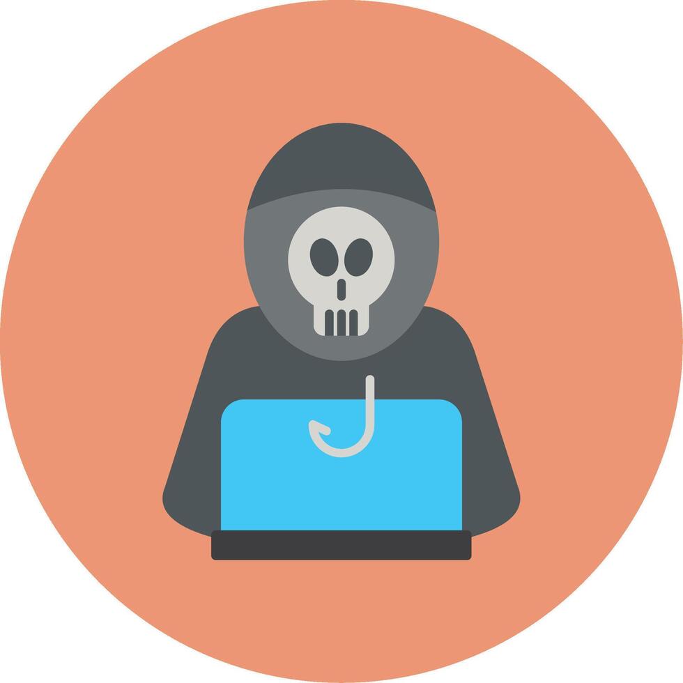 Data Phishing Flat Circle Icon vector