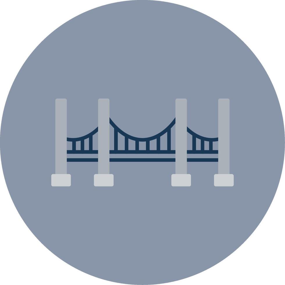 Bridge Flat Circle Icon vector