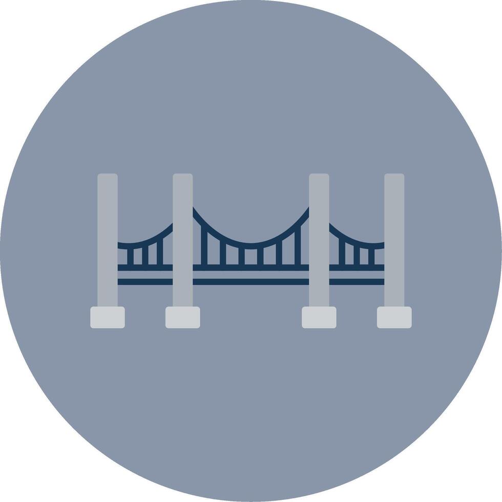 Bridge Flat Circle Icon vector