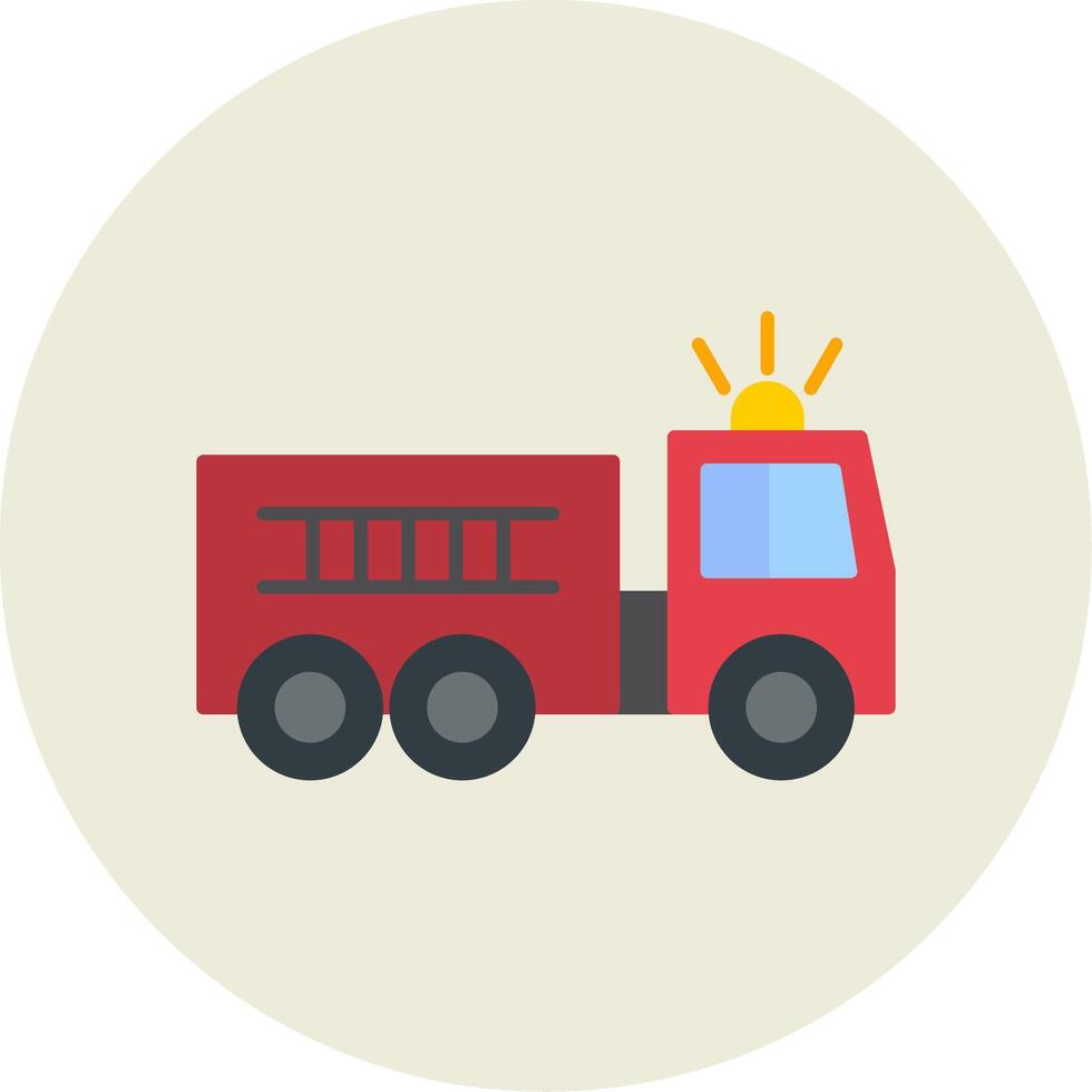 Fire Truck Flat Circle Icon vector