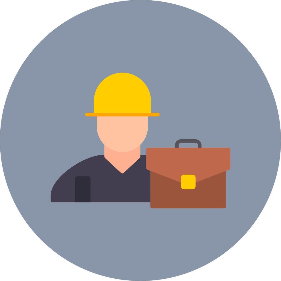 Worker Flat Circle Icon vector