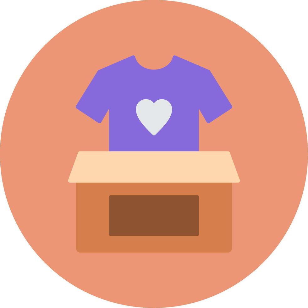 Clothes Donation Flat Circle Icon vector