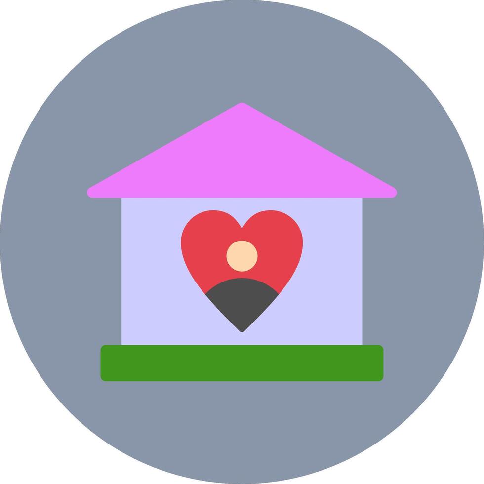 Orphanage Flat Circle Icon vector