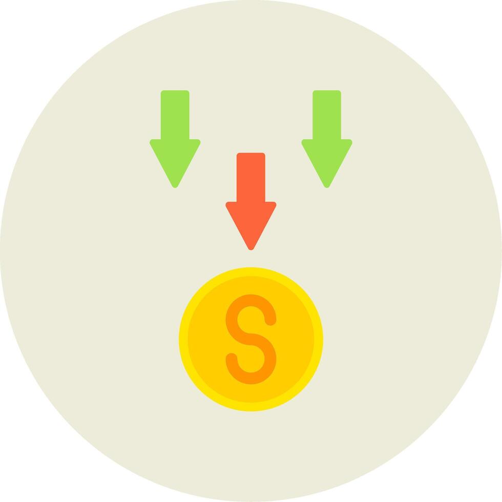 Bankruptcy Flat Circle Icon vector