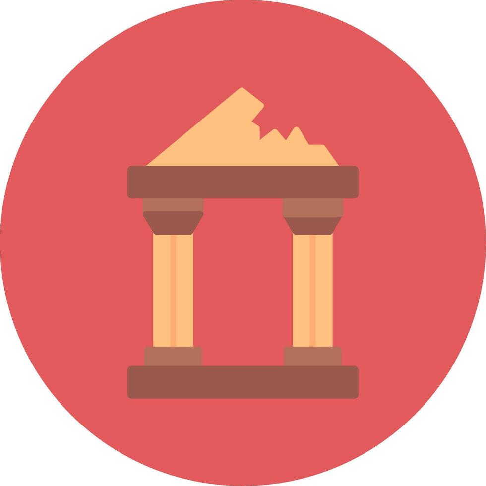 Ruined Flat Circle Icon vector
