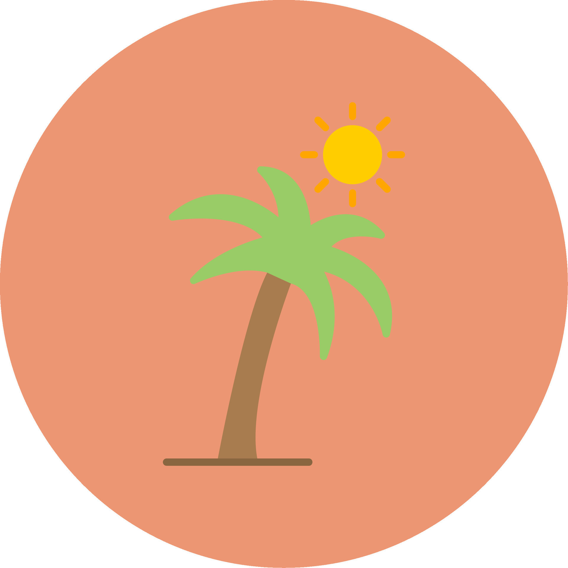Plam Tree Flat Circle Icon 37439152 Vector Art at Vecteezy