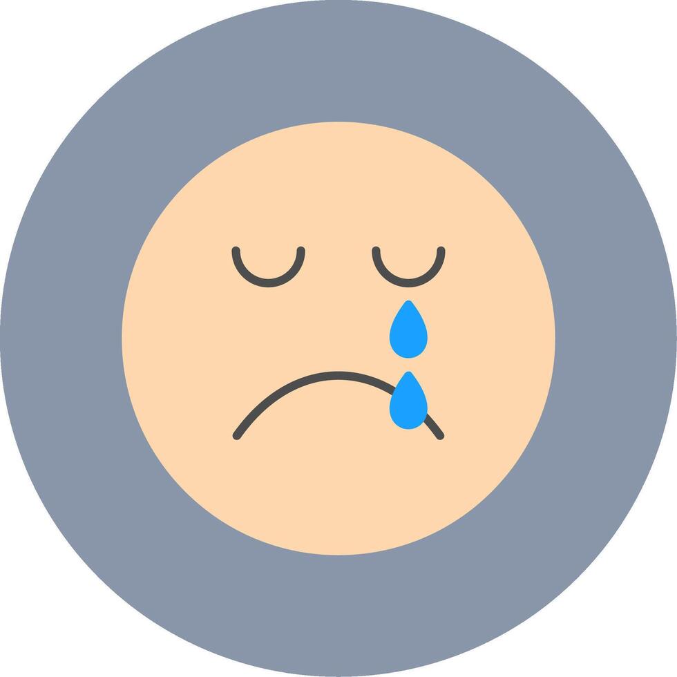 Crying Flat Circle Icon vector