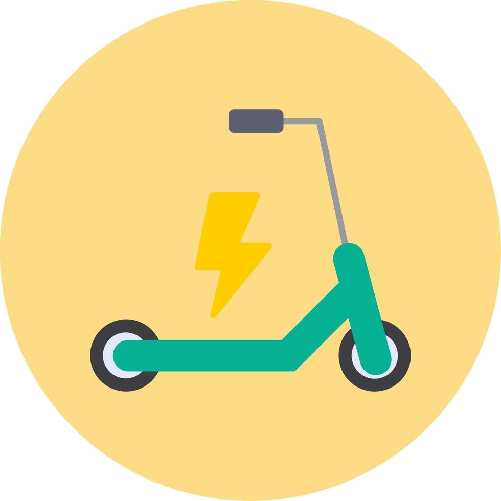 Electric Scooter Flat Circle Icon vector