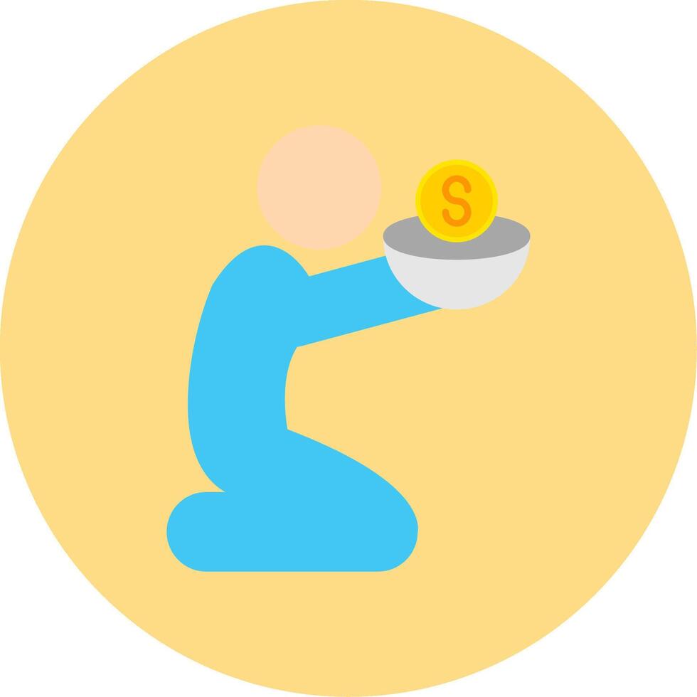 Poverty Flat Circle Icon vector