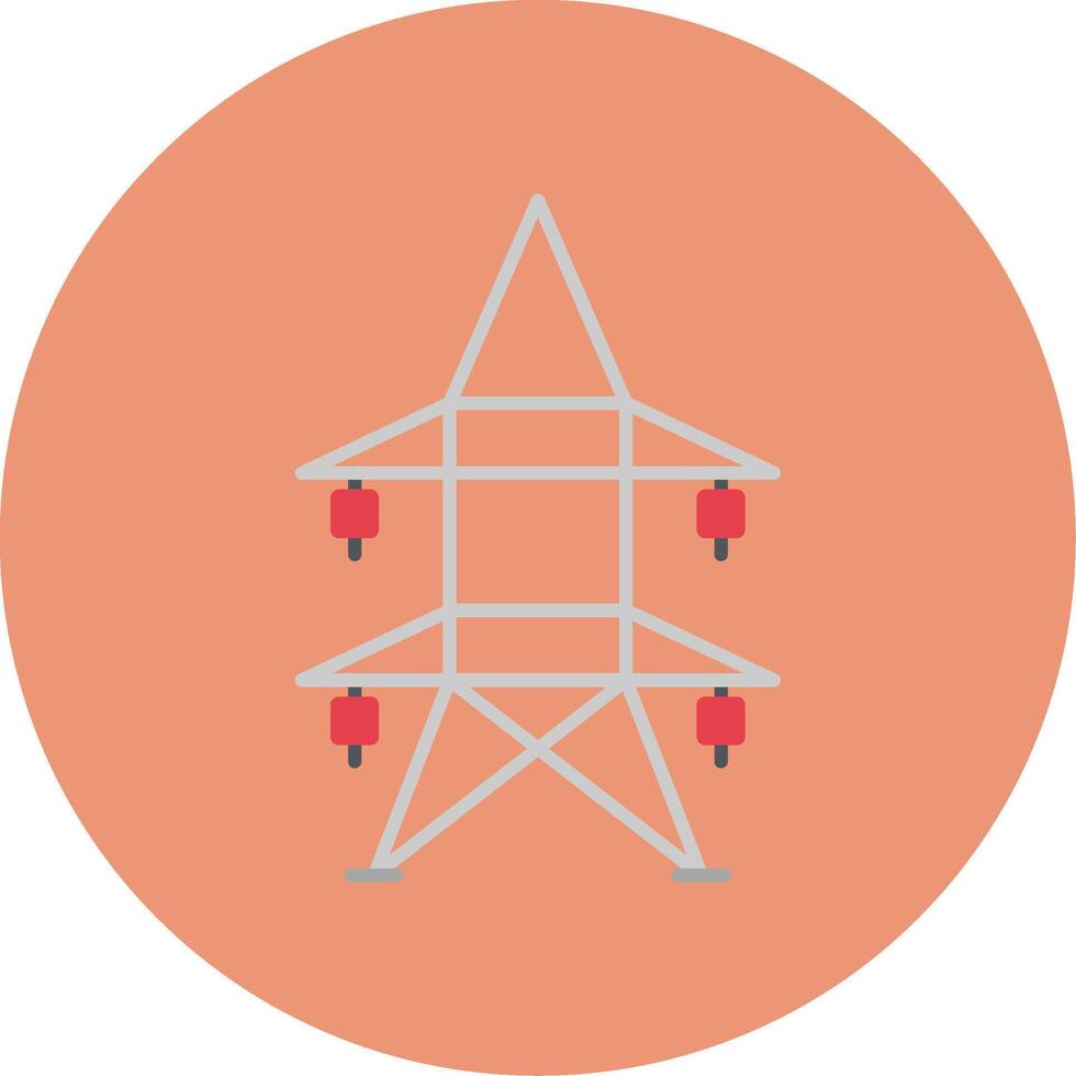 Electric Tower Flat Circle Icon vector