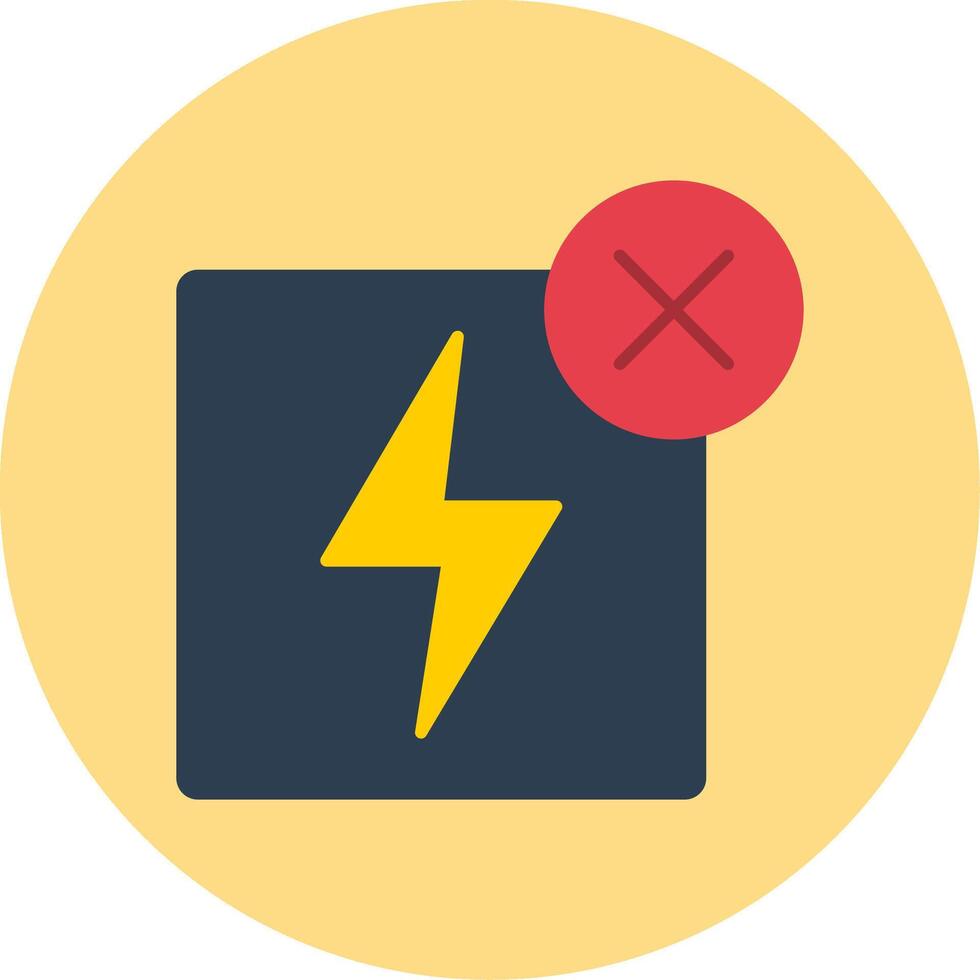 No Electricity Flat Circle Icon vector