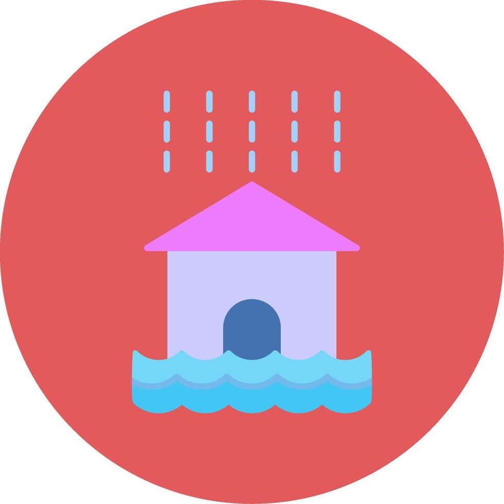 Flood Flat Circle Icon vector