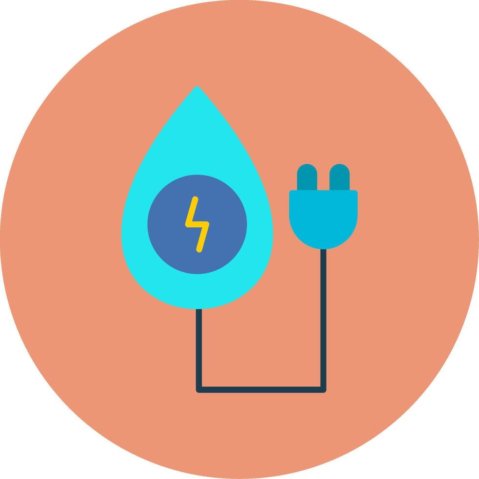 Water Energy Flat Circle Icon vector