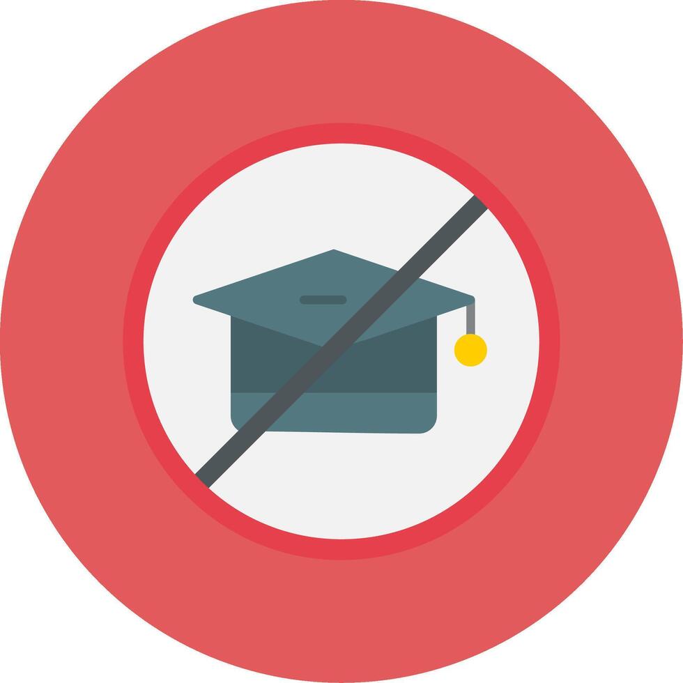 No Education Flat Circle Icon vector