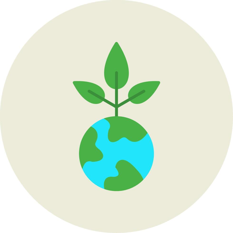 Earth Day Flat Circle Icon vector