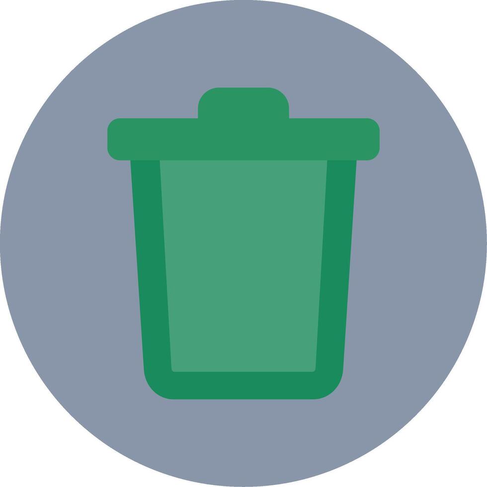 basura lata plano circulo icono vector