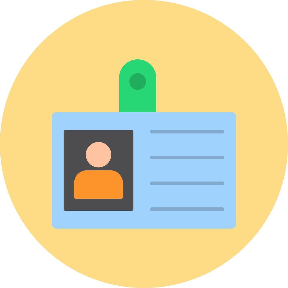 Id Card Flat Circle Icon vector