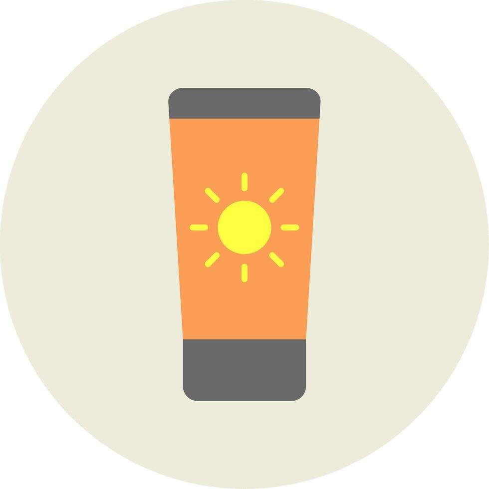 Sun Cream Flat Circle Icon vector