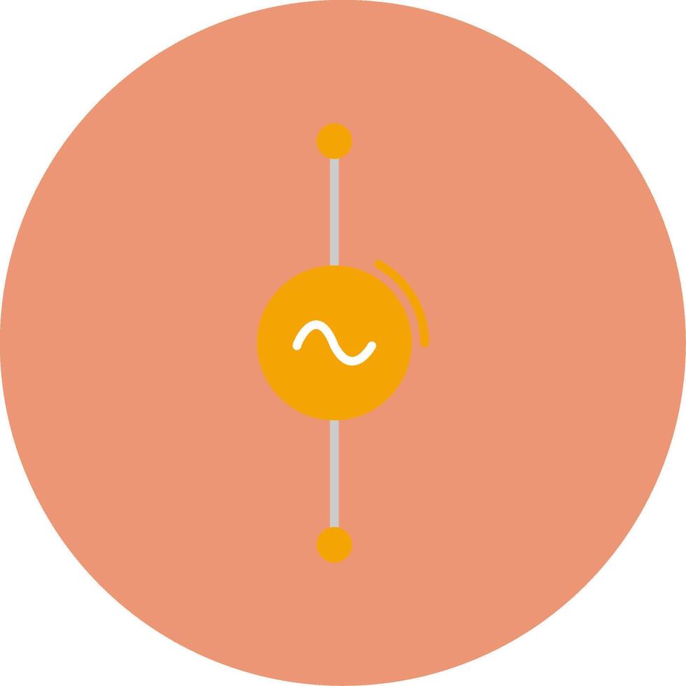 AC Voltage Source Flat Circle Icon vector