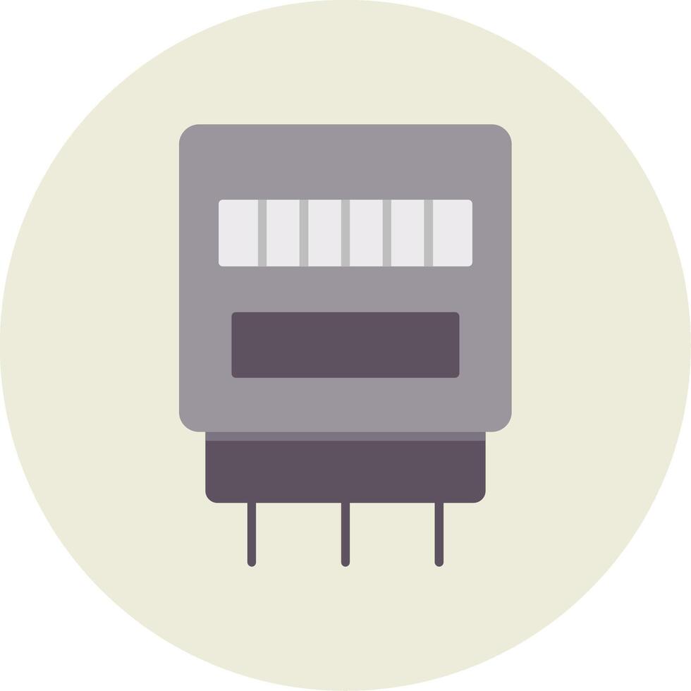 Electric Counter Flat Circle Icon vector