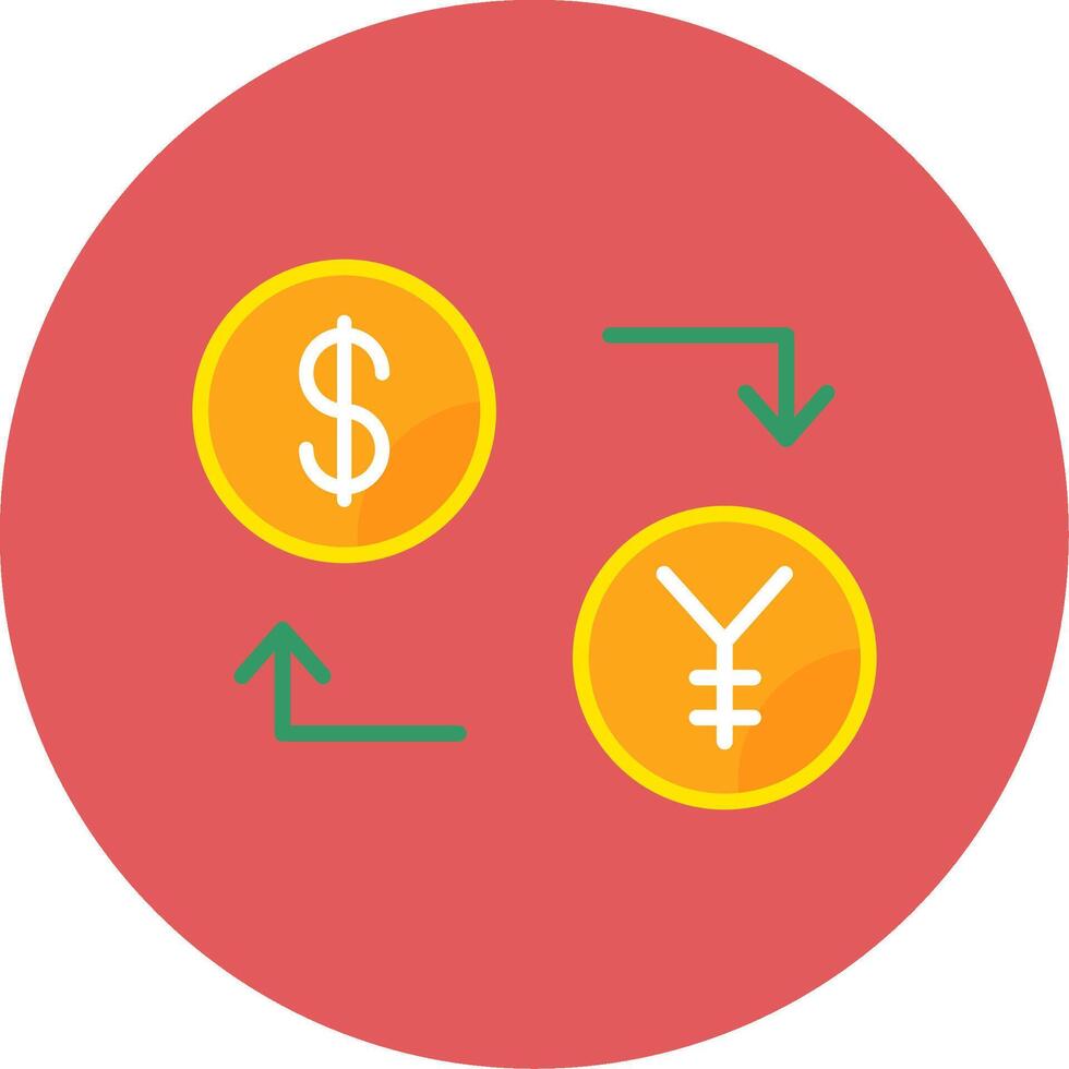Exchange Flat Circle Icon vector