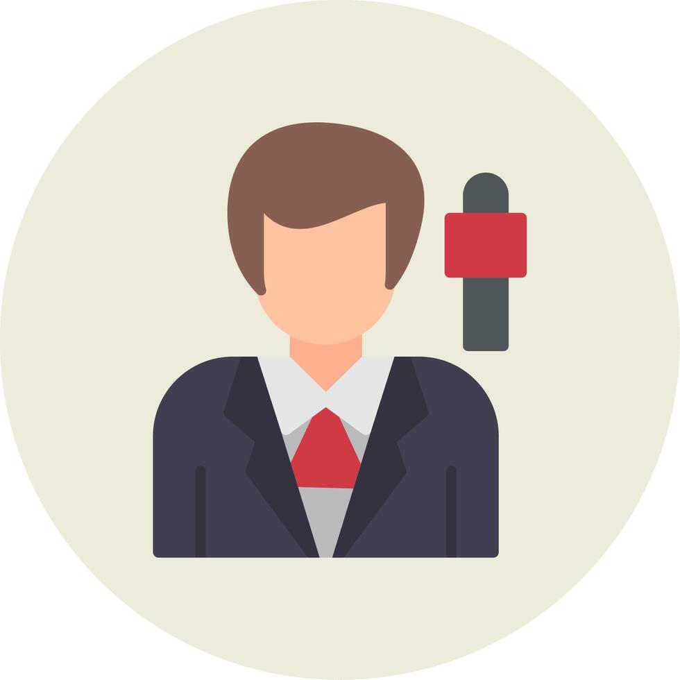 Journalist Flat Circle Icon vector