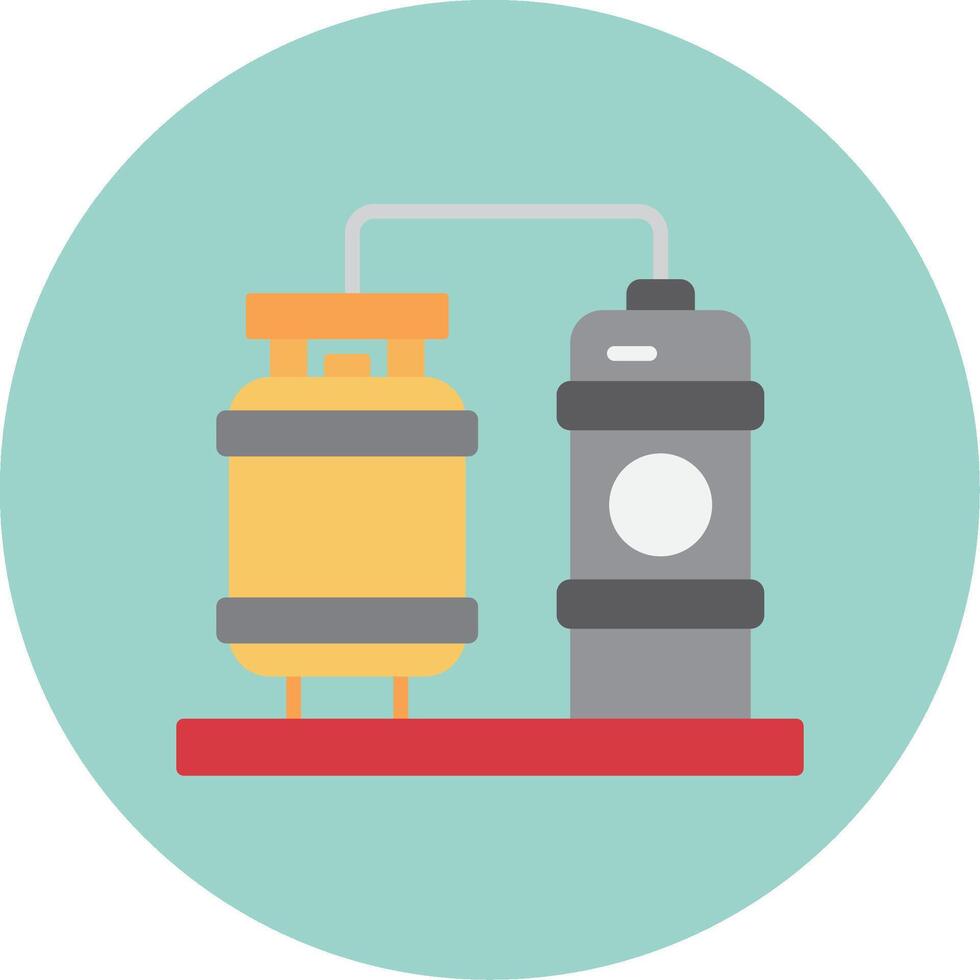 Processing Plant Flat Circle Icon vector