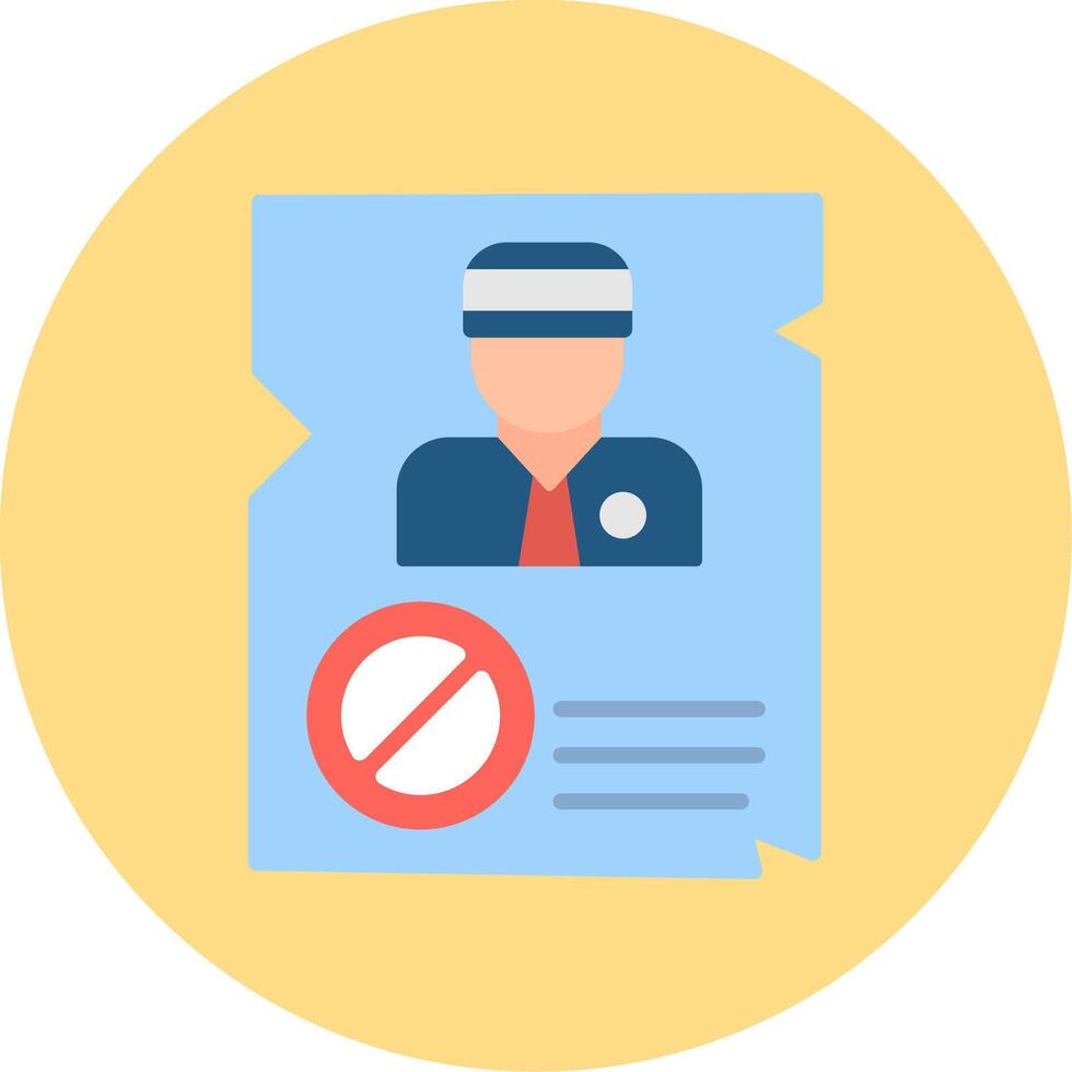 Blaklist Flat Circle Icon vector