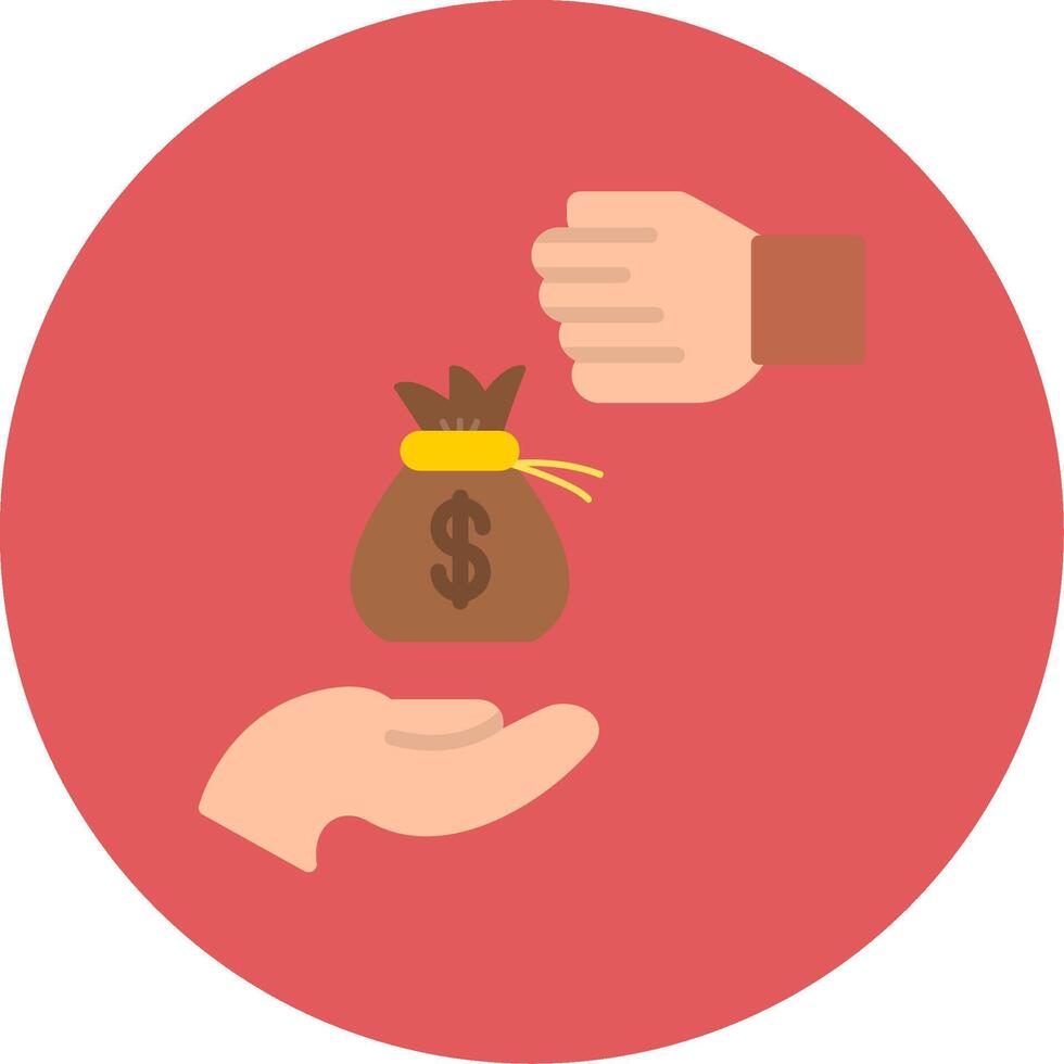 Bribery Flat Circle Icon vector