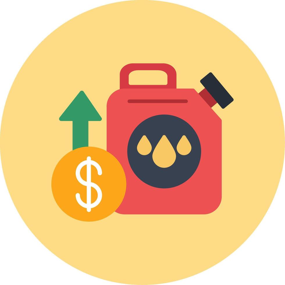 Oil Price Flat Circle Icon vector