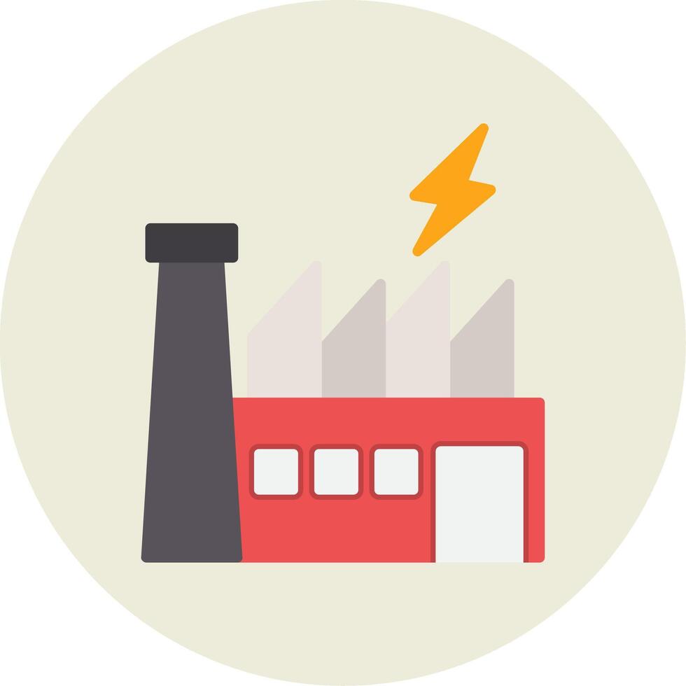 Power Plant Flat Circle Icon vector