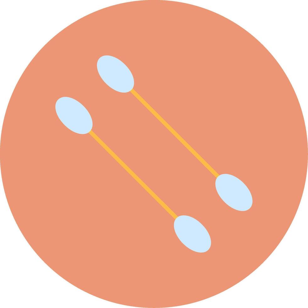 algodón hisopos plano circulo icono vector
