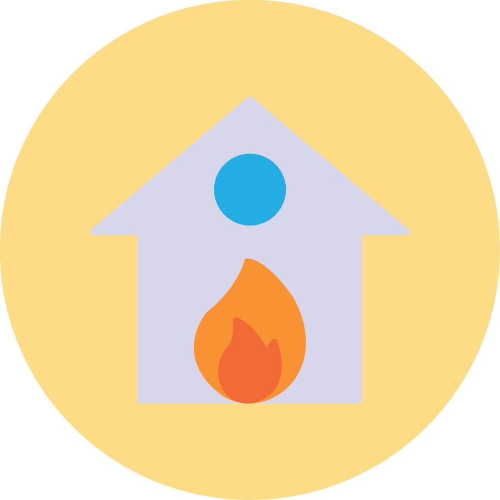 Burning House Flat Circle Icon vector