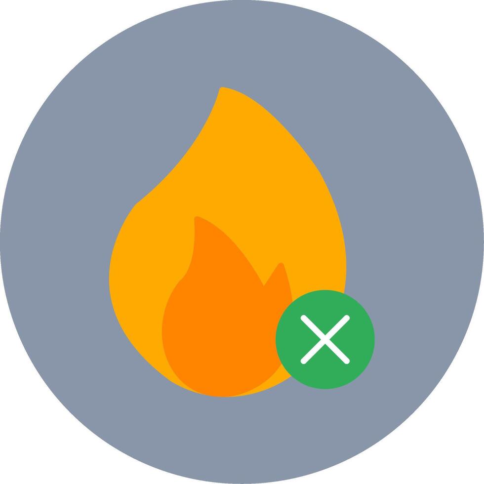 No Fire Flat Circle Icon vector